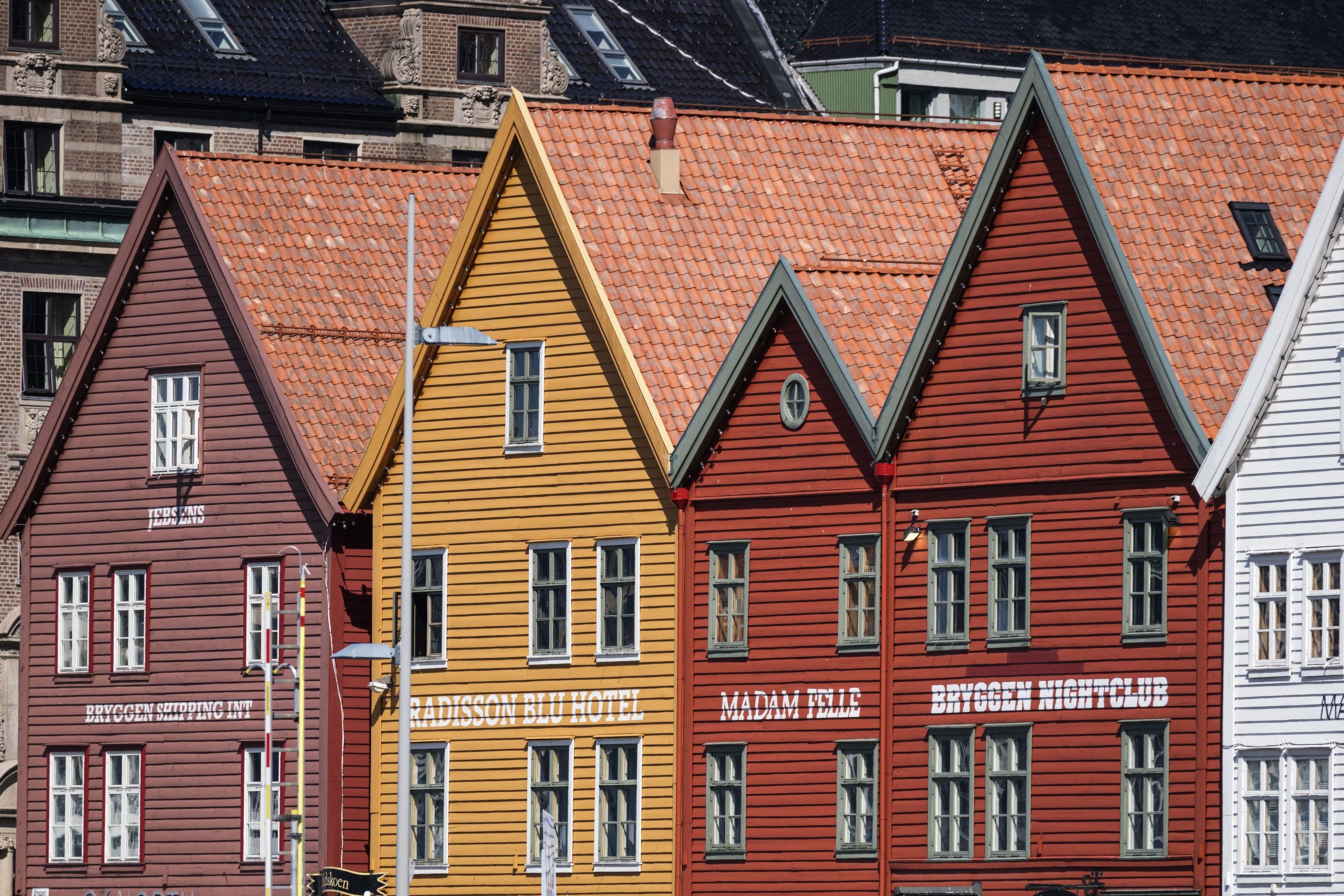 Bryggen's colourful wharf houses, Bergen