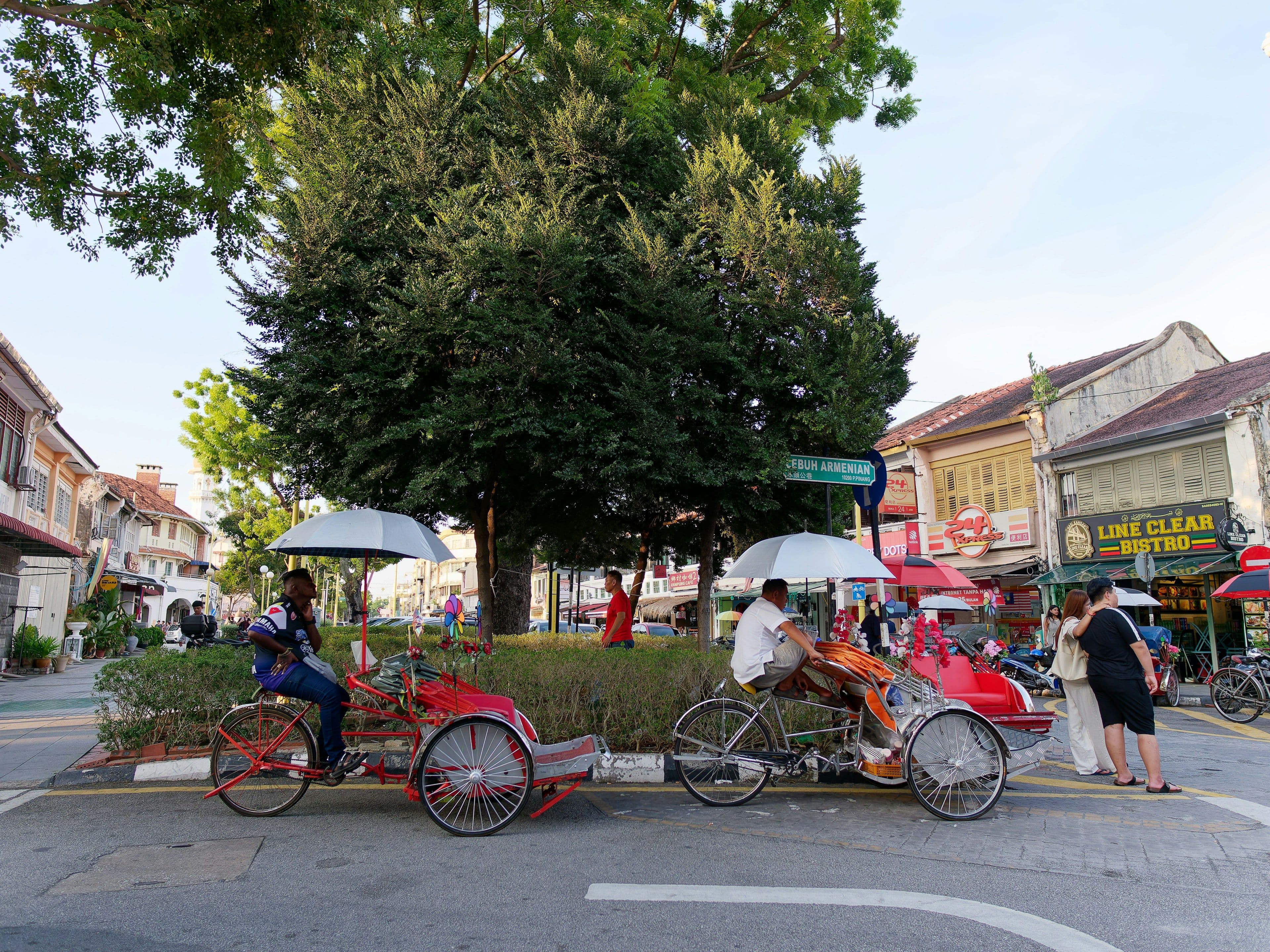Trishaws on Armenian Street in George Town Penang Malaysia